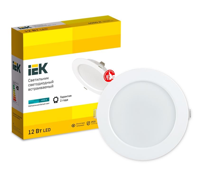 Фото Светильник светодиодный ДВО 1613 белый 12Вт 4000K (LDVO0-1613-12-4000-K01)