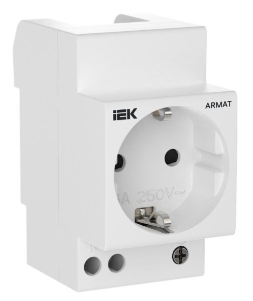 Фото Розетка на DIN-рейку 45мм с заземлением 16А ARMAT (AR-SOD-G-GND-S-016)