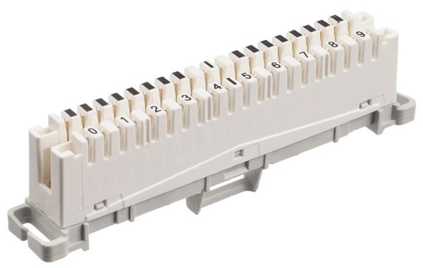 Фото Плинт ПВТ-10Р Эконом, LSA plus, 10 пар неразмыкаемые контакты 0...9 (900000-01072)