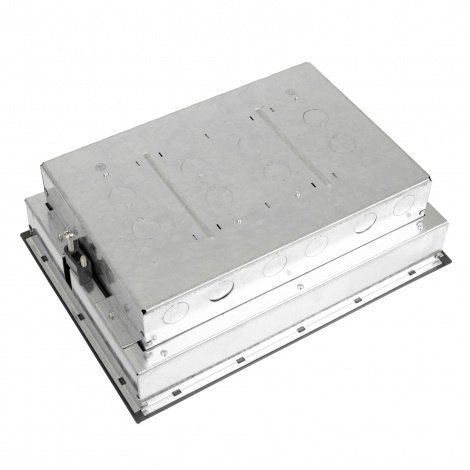 Фото Лючок напольный, 16 модулей, горизонтальный, пластиковая крышка, серый (DR-PRO-017111)