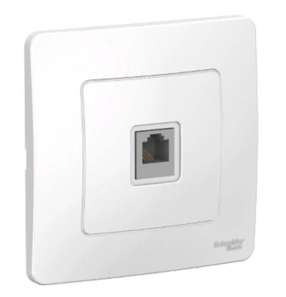 Фото BLANCA розетка RJ11 1-местная, открытой установки, белый (BLNIS011001)