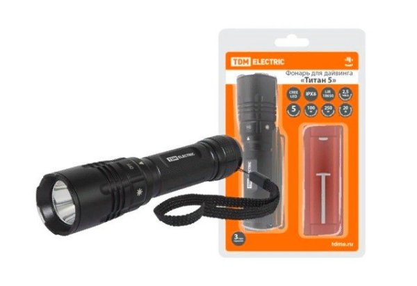 Фото Фонарь «Титан 5» для дайвинга, 10Вт, 2600мА*ч (SQ0350-0065)