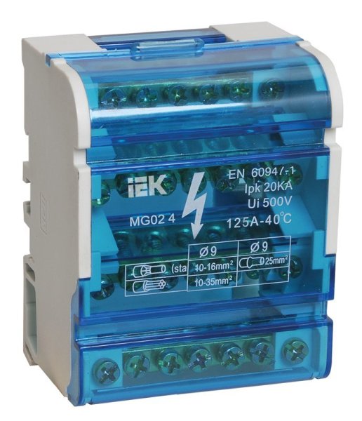 Фото Шина на DIN-рейку в корпусе (кросс-модуль) ШНК 4х7 3L+PEN (YND10-4-07-100)