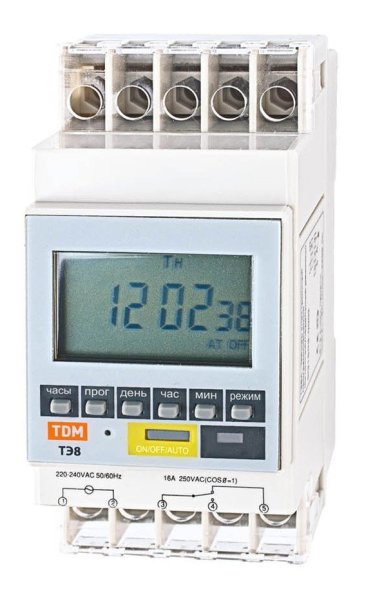 Фото ТЭ8A-1мин/7дн-8on/off-16А-DIN TDM (SQ1503-0002)