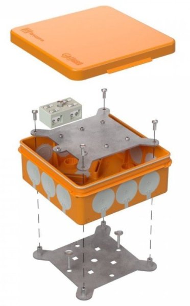 Фото Коробка огнестойкая разветвительная для о/п двухкомпонентная 100х100х40 (60-0303-FR6.0-4-2-Р)