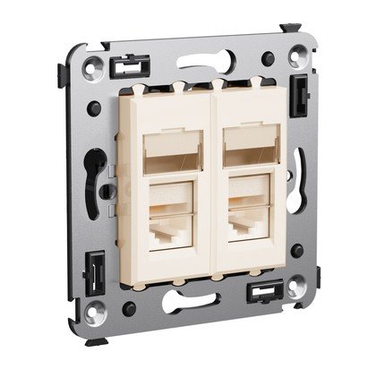 Фото Розетка телефонная в стену Avanti двойная ванильная дымка (4405314)