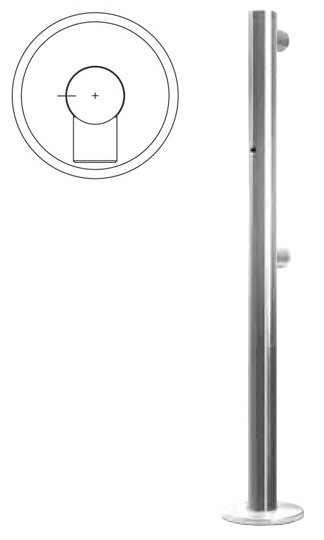 Фото Praktika Стойка ограждения односторонняя, 2 муфты, отверстие под фиксатор слева