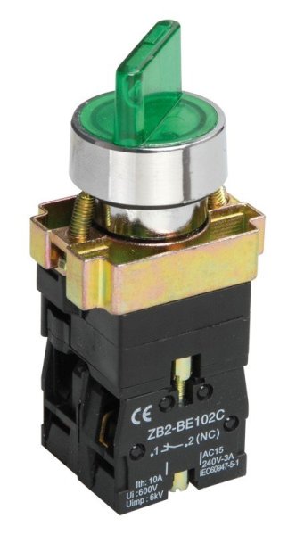 Фото Переключатель LAY5-BK2365 2 положения зеленый NO+NC (BSW90-BK-2-K06)