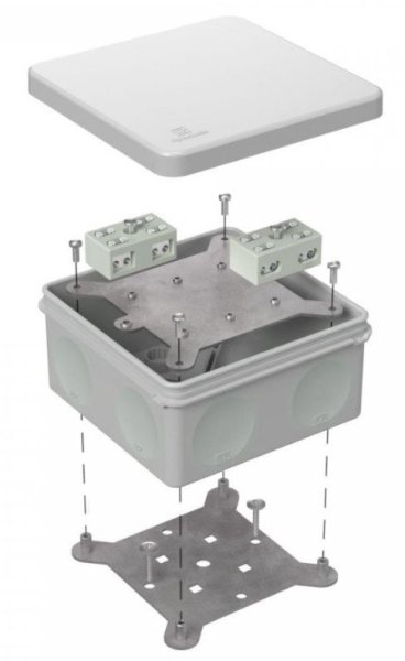 Фото Коробка огнестойкая разветвительная для о/п двухкомпонентная 100х100х50 (60-0300-7035-FR6.0-4-4-Р)