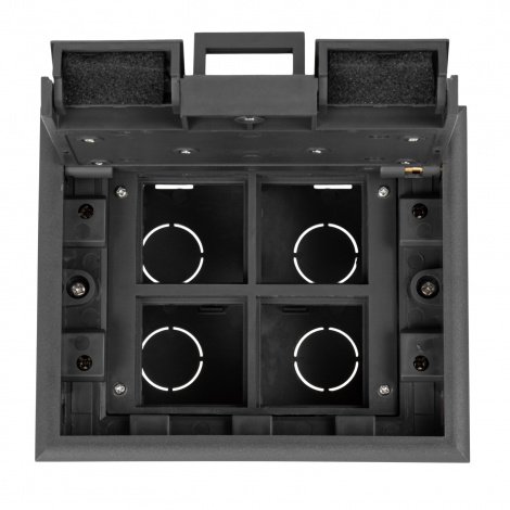 Фото Лючок напольный, 8 модулей, горизонтальный, пластиковая крышка, серый (DR-PRO-014111)