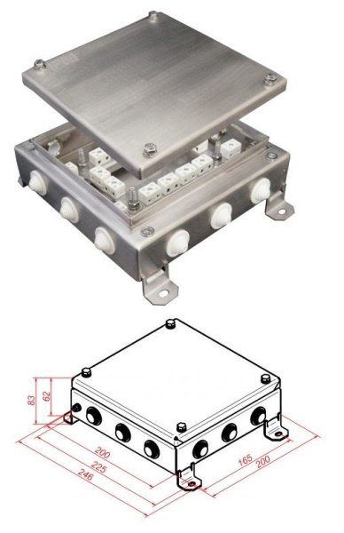 Фото КМ-О (32к)-IP55-2020, 12 вводов, нержавейка