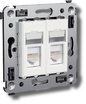 Фото Розетка телефонная в стену Avanti двойная белое облако (4400314)