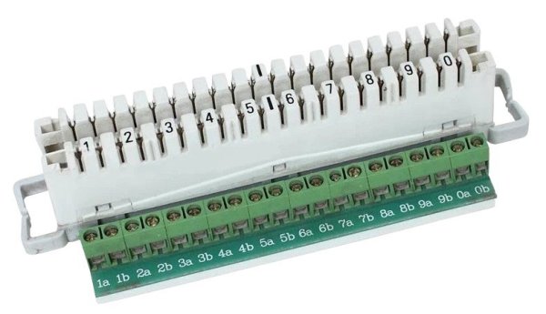 Фото Плинт ПВТ 2/10 типа LSA-PLUS, дополнительная винтовая клемма, размыкаемые контакты (120902-00130)