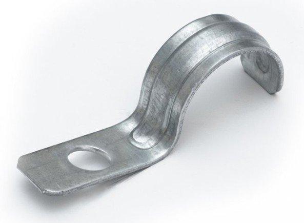 Фото Скоба металлическая однолапковая усиленная противопожарная СМОУ d25-26 мм отв. d 6,5 мм (100 шт) (PR13.02427)