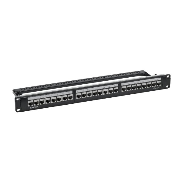 Фото Патч-панель 19", 1U, CAT5E, 24 модуля RJ45, экранированная (RN5PPF24)