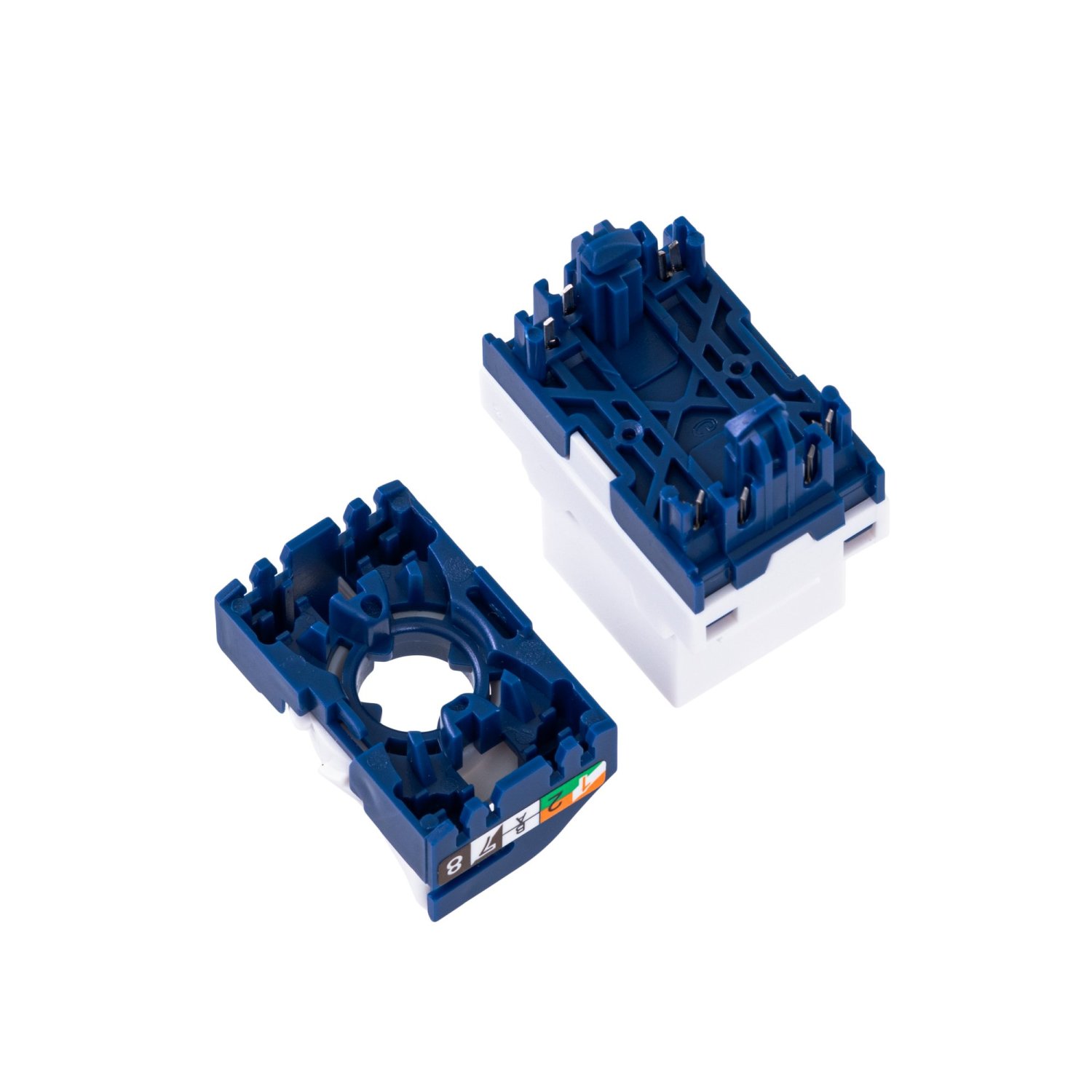 Фото Модуль Keystone кат.5e, UTP, 1xRJ45, T568A/B, без инструм., белый (DR-510020)