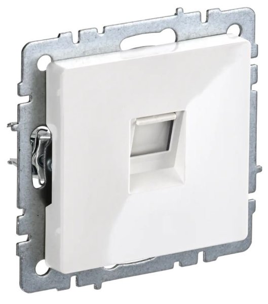 Фото Розетка телефонная 1-местная RJ11 BRITE РТ10-БрБ белый (BR-T10-K01)