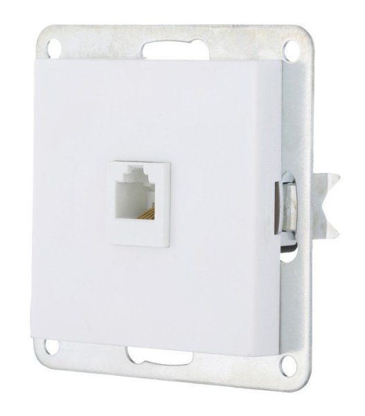 Фото Розетка RJ-12 с накладкой, белый LK 80 (845504-1)