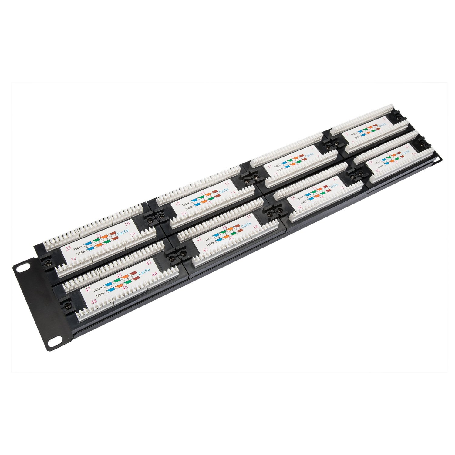 Фото Коммутационная панель кат.5е, UTP, 19", 2U, 48xRJ45, 568A/В, с организатором, черный (DR-405100)