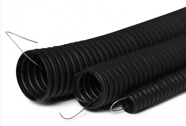 Фото Труба ПНД FRHF D25, черная, с зондом (713-003)