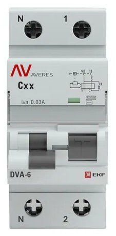 Фото DVA-6 1P+N 10А 300мА AVERES (rcbo6-1pn-10C-300-ac-av)