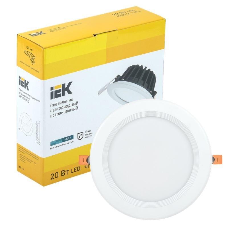 Фото Светильник светодиодный ДВО 1802 PRO 20Вт 4000K круг белый (LDVO0-1802-20-4000-K01)