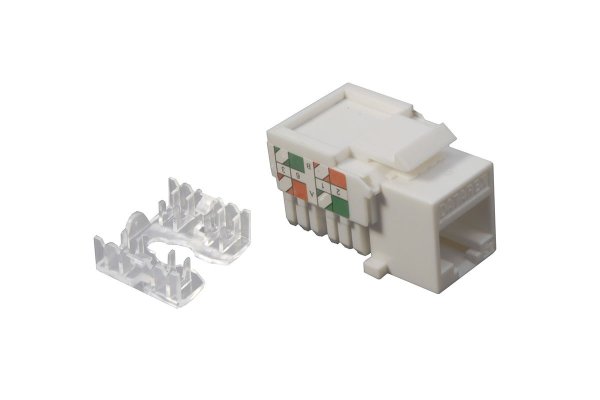 Фото Модуль Keystone розеточный кат. 6, UTP, 1xRJ45, T568A/B, белый (DR-5103)