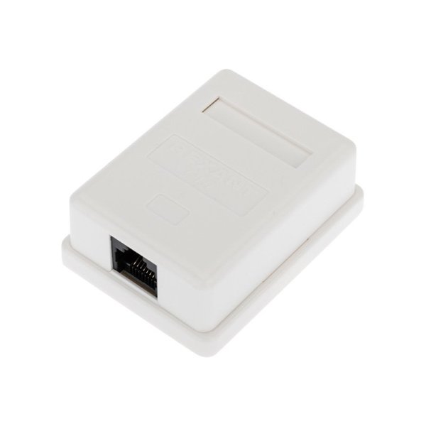 Фото Розетка компьютерная внешняя, 1-порт RJ-45 (8P8C), UTP CAT 6 REXANT (03-0132)