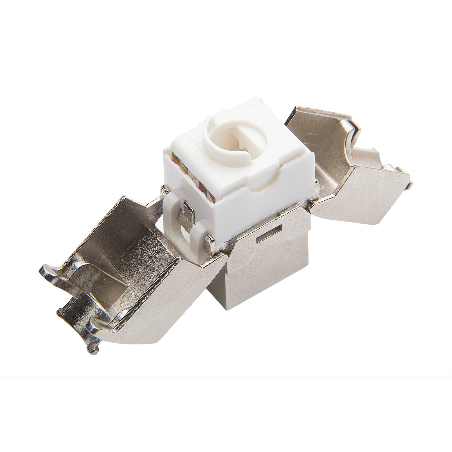 Фото Модуль Keystone кат.5e, STP, 1xRJ45, T568A/B, без инструмента, белый (DR-510320)