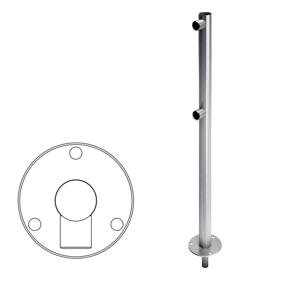 Фото Стойка ограждения съемная односторонняя