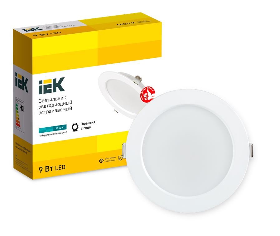 Фото Светильник светодиодный ДВО 1612 белый 9Вт 4000K (LDVO0-1612-09-4000-K01)