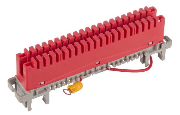 Фото Плинт заземления универсальный ПВТ 10 пар, красный (120902-00094)