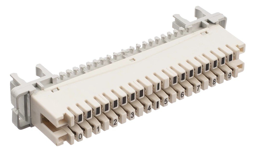 Фото Плинт универсальный ПВТ-10Р Эконом, 10 пар размыкаемые контакты 0...9 (120902-00128)