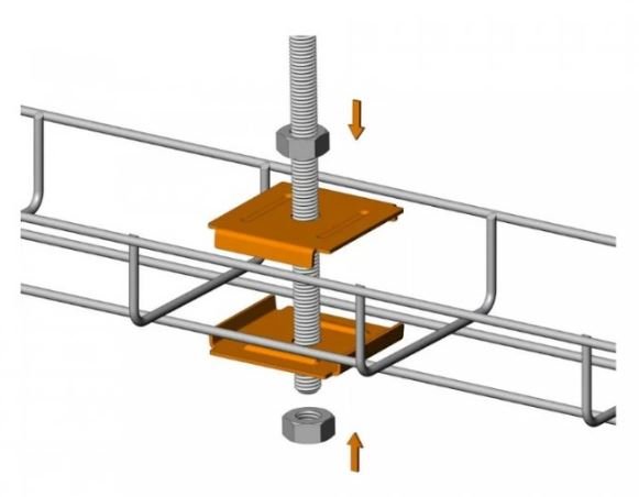 Фото Фиксатор для подвеса проволочного лотка на шпильке INOX (PR08.35308) (Промрукав)