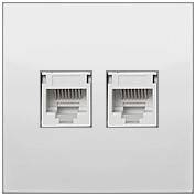 Фото Розетка 2xRJ-45 кат. 5е с накладкой, белый LK60 (866204-1)