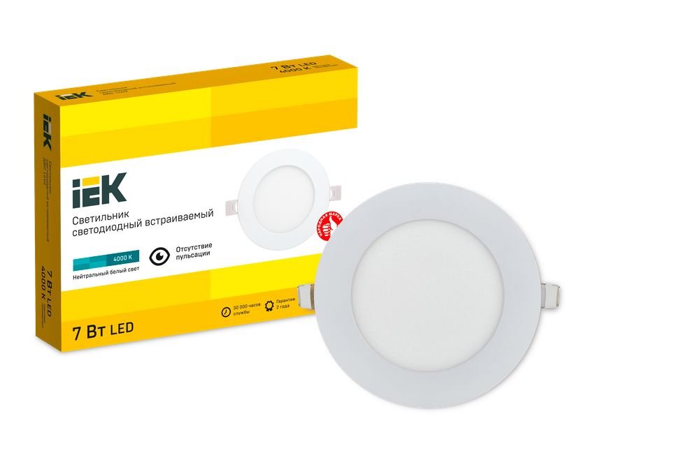 Фото Светильник светодиодный ДВО 1602 LED 7Вт 4000К круг белый (LDVO0-1602-1-7-K02)