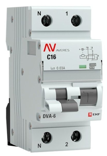 Фото DVA-6 1P+N 16А (C) 30мА (A) 6кА  AVERES (rcbo6-1pn-16C-30-a-av)