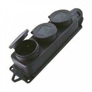 Фото Розетка трехместная 2Р+РЕ 16А 250В IP44 (SQ0612-0008)