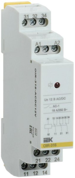 Фото Реле промежуточное модульное OIR 3 контакта 16А 230В AC (OIR-316-AC230V)