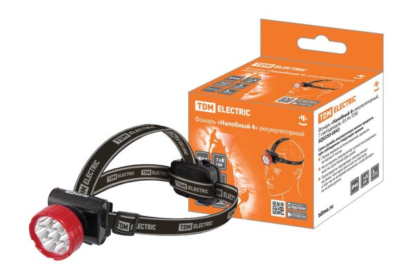 Фото Фонарь «Налобный 4» аккумуляторный, 7 светодиодов, 0,6 Ач (SQ0350-0043)
