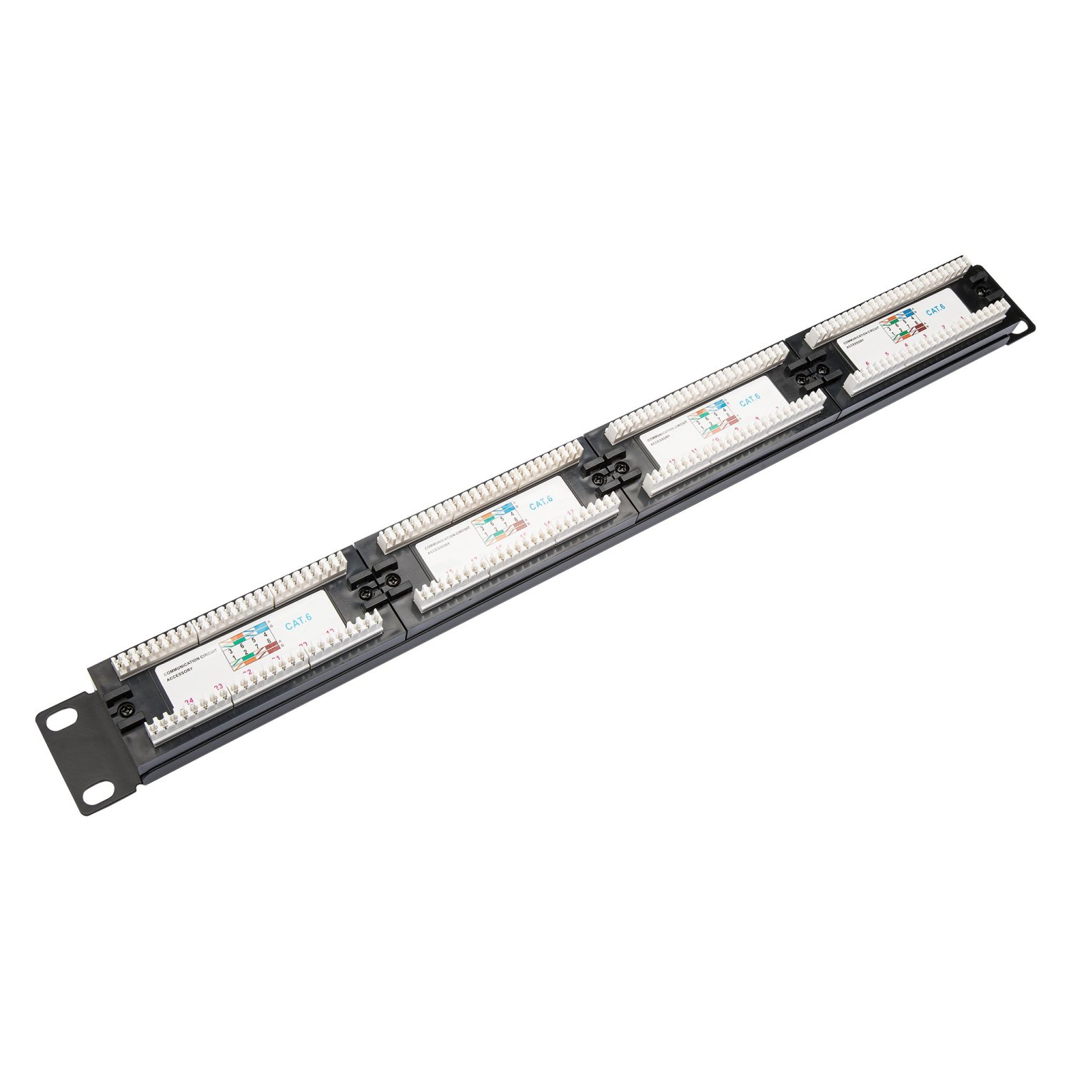 Фото Коммутационная панель кат.6, UTP, 19", 1U, 24xRJ45, 568A/В, черный (DR-4003)