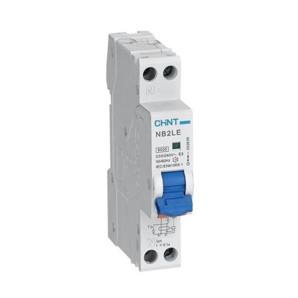 Фото Выключатель авт. диф. тока 1п+N C 16А 30мА 1мод. электрон. тип AC 6кА NB2LE CHINT (689002)