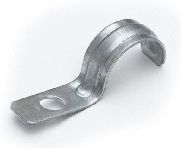 Фото Скоба металлическая однолапковая усиленная противопожарная СМОУ d21-22 мм отв. d 6,5 мм (100 шт) (PR13.02426)