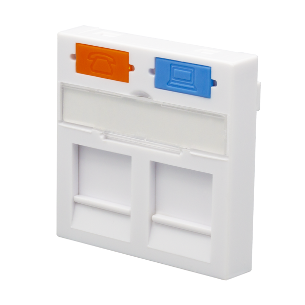 Фото Лицевая панель 2 порта (80х80, шторка) 10-0334