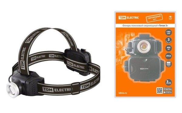 Фото Фонарь «Титан 3» 6Вт, 400лм, 3хАА, IPX4 (SQ0350-0100)