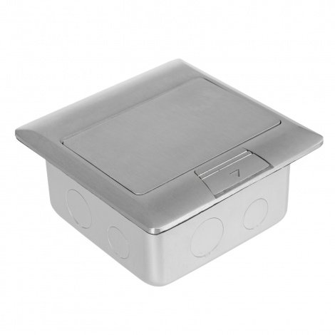 Фото Лючок напольный, 4 модуля, выдвижной, алюминий, в бетон, серебрянный (DR-PRO-013822)