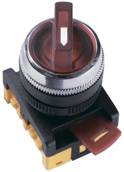 Фото Переключатель ANCLR-22-3 на 3 фиксированных положения "I-O" 1з+1р неон/240В красный (BSW10-ANCLR-3-K04)