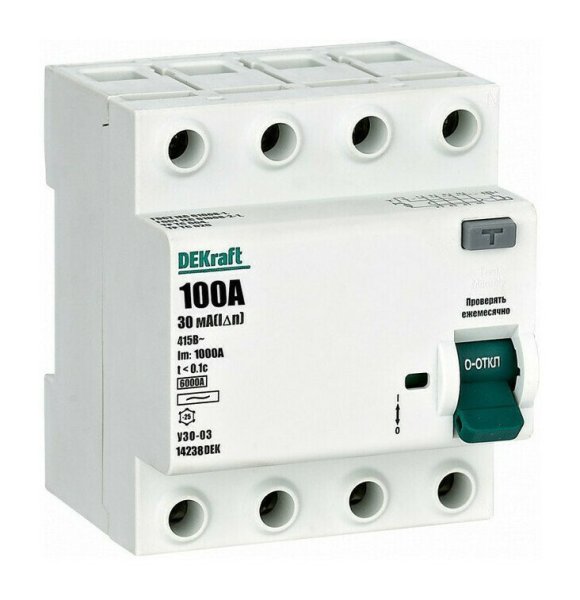 Фото УЗО-03 ВДТ 4P 100А 30мА AC 6кА (14238DEK)
