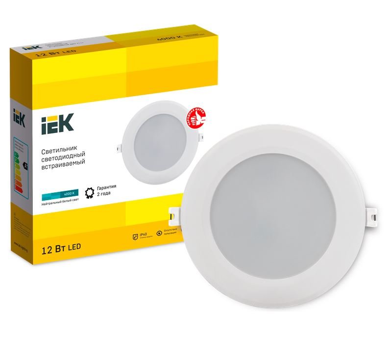 Фото Светильник светодиодный ДВО 1714 12Вт 4000К круг белый (LDVO0-1714-12-4000-K01)