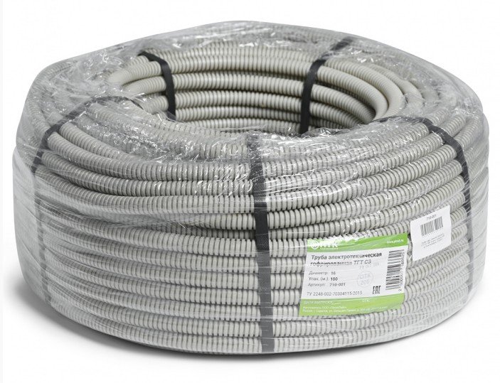 Фото Труба ПВХ тяжелая ТГТ СЗ D25, серая, с зондом (710-003)